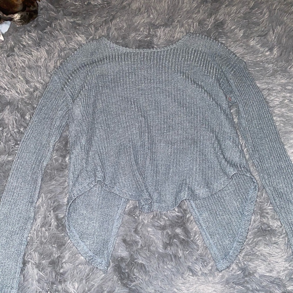 Open back knit sweater